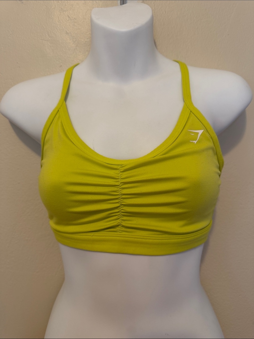 Gymshark Lime Green Ruched Sports Bra